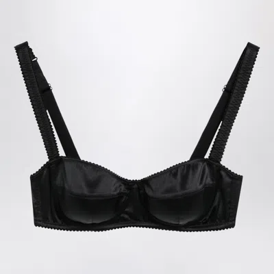 Dolce & Gabbana Dolce E Gabbana Balconette Bra In Stretch Silk Satin In Blue