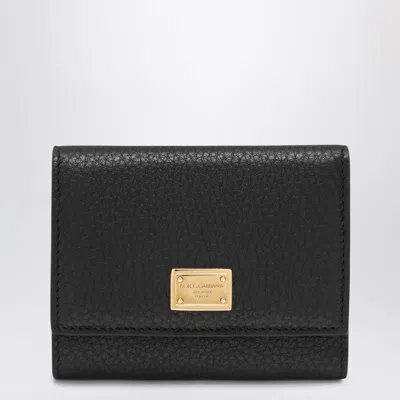 Dolce & Gabbana Dolce E Gabbana Dauphine Calf Leather Mini Wallet In Black