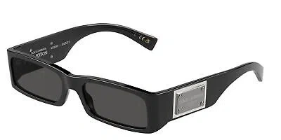 Pre-owned Dolce & Gabbana Dolce E Gabbana Dg4444 501 87 Black Dark Grey 55 Mm Men's Sunglasses In Gray