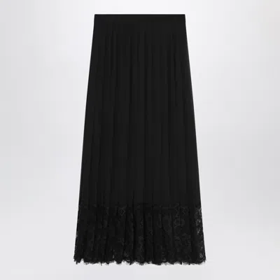 Dolce & Gabbana Dolce E Gabbana Gonna Chiffon Midi Skirt With Black Lace