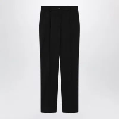 Dolce & Gabbana Dolce E Gabbana Tailored High-waist Stretch Wool Trousers With Welt Pockets In Black