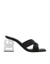 Dolce & Gabbana Square Toe High Heel Sandals In Black