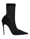 Dolce & Gabbana Fabric Ankle Boots In Black