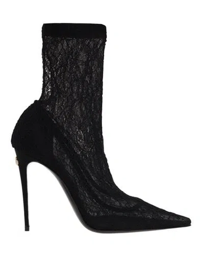 DOLCE & GABBANA DOLCE & GABBANA DOLCE & GABBANA ANKLE BOOTS WOMAN ANKLE BOOTS BLACK SIZE 7 POLYAMIDE