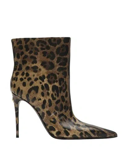 Dolce & Gabbana Leopard Print Pvc Pointed Toe Boots Shoes In White