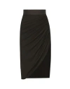 Dolce & Gabbana High Waist Asymmetric Hem Ruched Skirt In Black