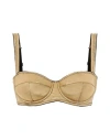 Dolce & Gabbana Balconette Bra In Laminated Jersey In Gold