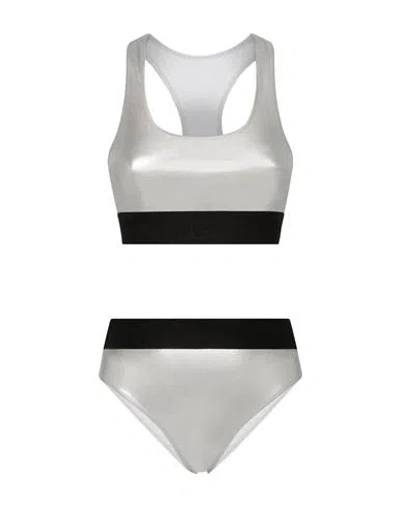 Dolce & Gabbana Bikini Woman Bikini Silver Size 4 Polyester In White