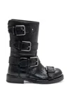 Dolce & Gabbana Leather Boot With Buckles In Black