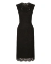 DOLCE & GABBANA DOLCE & GABBANA DOLCE & GABBANA BRANDED STRETCH LACE CALF-LENGTH DRESS WOMAN MIDI DRESS BLACK SIZE 1