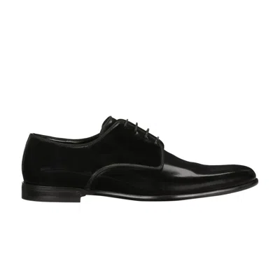 Pre-owned Dolce & Gabbana Brushed Calfskin Derby 'black' | Men's Size 43.5