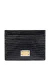 Dolce & Gabbana Logo-plaque Leather Cardholder In Black