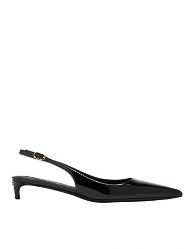 Dolce & Gabbana Cardinale Slingbacks Woman Sandals Black Size 8 Leather