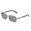 Dolce & Gabbana Dolce&gabbana 56mm Rectangular Sunglasses In Metallic