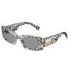 Dolce & Gabbana Floral Rectangle-frame Sunglasses In Gray