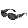 Dolce & Gabbana Womens Black Dg4502 Oval-frame Acetate Sunglasses In Black