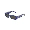 Dolce & Gabbana Logo-print Rectangle-frame Sunglasses In Blue