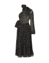 Dolce & Gabbana Coriander Peak Polka-dot Chiffon One-shoulder Bow Midi Dress In Black