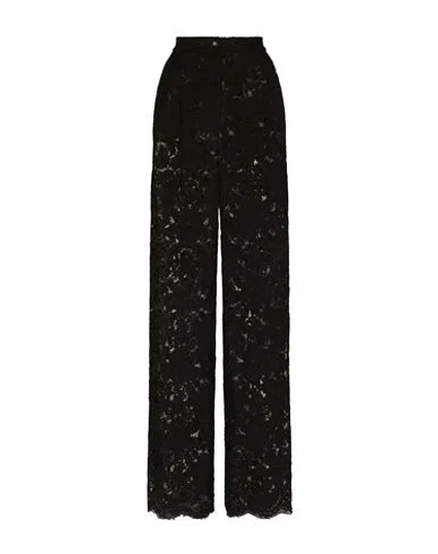 Dolce & Gabbana Flared-leg Lace Pants In Black