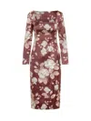 Dolce & Gabbana Floral Pattern Knee-length Dress With Long Sleeves In Multi