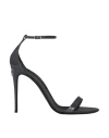 Dolce & Gabbana Kim Sandals Woman Sandals Grey Size 9.5 Leather In Grey