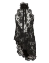 Dolce & Gabbana Asymmetrical Lace Top With Flower Detail In Black