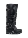 Dolce & Gabbana Rubber And Leather High Boots In Black