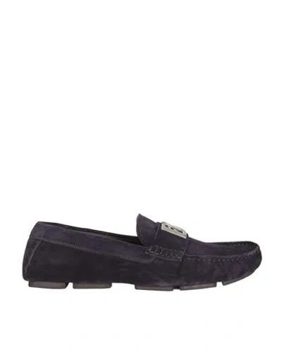 Dolce & Gabbana Suede Driver Shoes In Blue