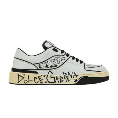 Pre-owned Dolce & Gabbana New Roma Low 'allover Graffiti - White' | Men's Size 41.5