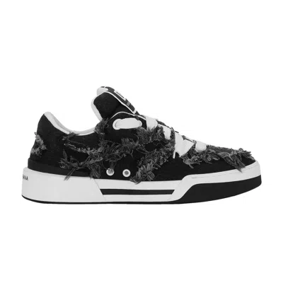 Pre-owned Dolce & Gabbana New Roma Low 'black Denim' | Men's Size 41