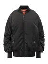 Dolce & Gabbana Nylon Bomber Jacket With Orange Lining In Black