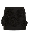 Dolce & Gabbana Ottoman Miniskirt With Flowers In Black