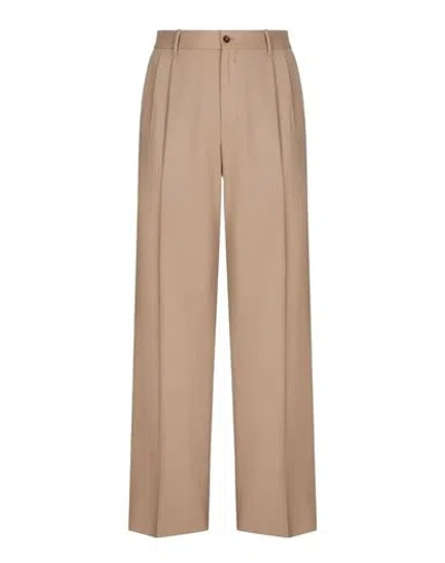 Dolce & Gabbana Pants Man Pants Beige Size 34 Wool In Neutral