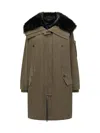 Dolce & Gabbana Parka With Fur Collar In Brown