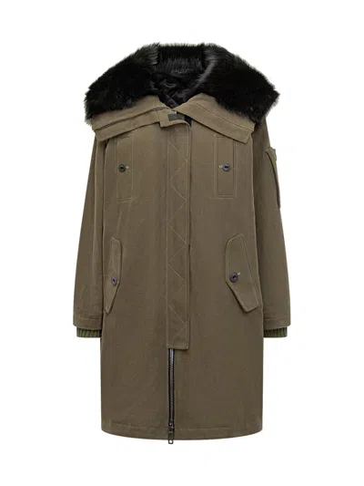 Dolce & Gabbana Parka With Fur Collar In Brown