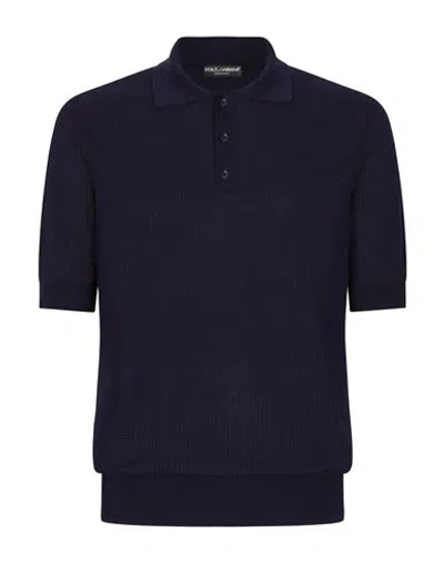 Dolce & Gabbana Polo Shirt Man Polo Shirt Blue Size 40 Cotton
