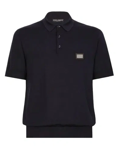 Dolce & Gabbana Polo Shirt Man Polo Shirt Midnight Blue Size 40 Wool