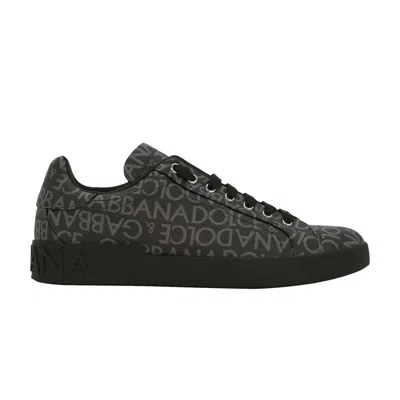 Pre-owned Dolce & Gabbana Portofino 'allover Logo - Black' | Men's Size 41