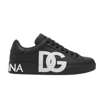 Pre-owned Dolce & Gabbana Portofino Low 'dg Logo Print - Black White' | Men's Size 47