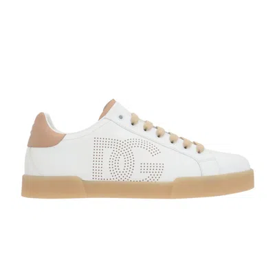 Pre-owned Dolce & Gabbana Portofino 'perforated Dg Logo - White Cream' | Men's Size 40