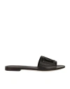 Dolce & Gabbana Black Flats With Cut-out Band And Dg Logo In Soft Rubber Woman In Black