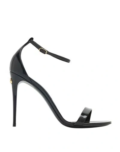 Dolce & Gabbana Sandals Woman Sandals Black Size 7.5 Leather
