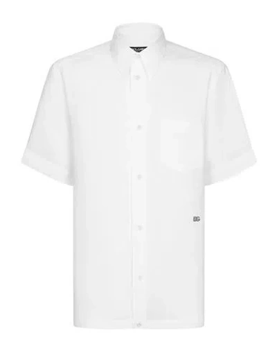 Dolce & Gabbana Shirts Man Shirt White Size 16 ½ Linen