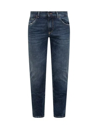 Dolce & Gabbana Straight Fit Jeans In Blue