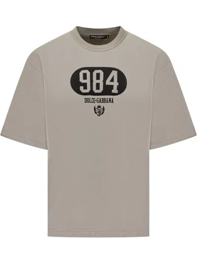 Dolce & Gabbana T-shirt With Logo Print In Green