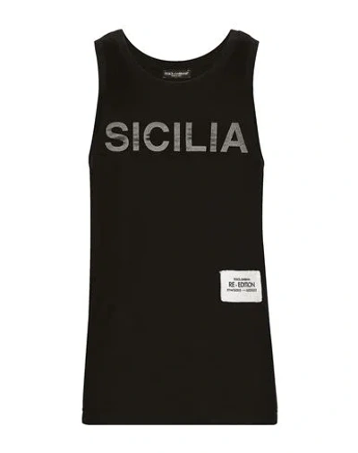 Dolce & Gabbana T-shirts Man T-shirt Black Size 38 Cotton