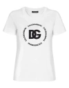 Dolce & Gabbana White T-shirt With Logo Lettering Print In Cotton In White