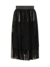 Dolce & Gabbana Tulle Fringed Skirt In Black