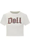 Dolce & Gabbana Graphic Print Cropped Top With Short Sleeves In White