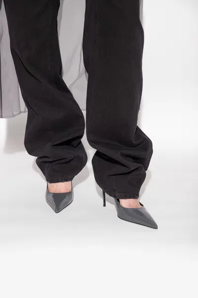 Dolce & Gabbana Shiny Leather Pumps In Grey